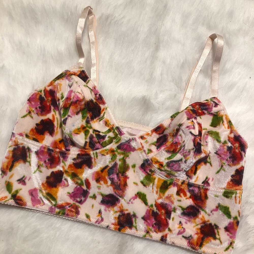 Intimately Free People Floral Bustier Bralette Med